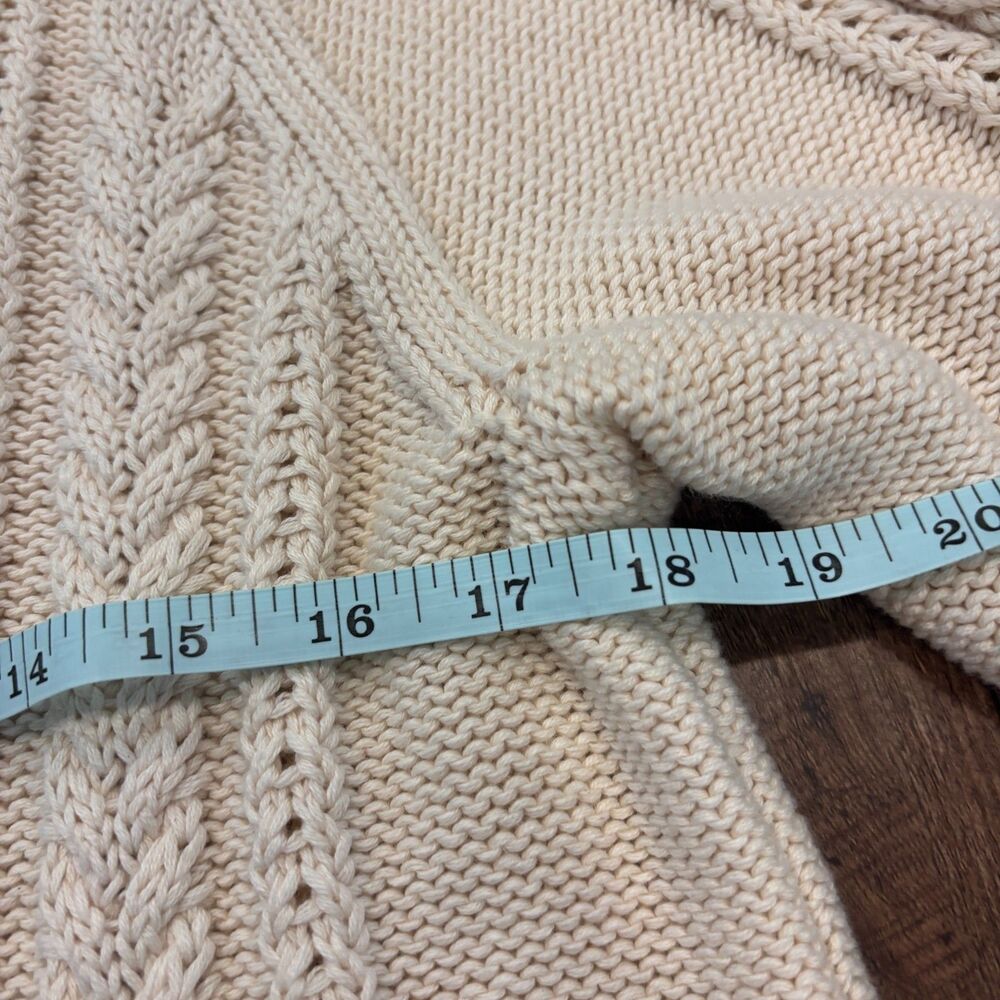Anthropologie Delphine Sweater Twofer Mini Dress Eggnog Cable Knit Pleated M - Picture 9 of 9